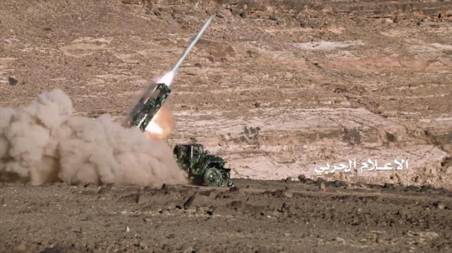 Un misil yemení Badr-1.