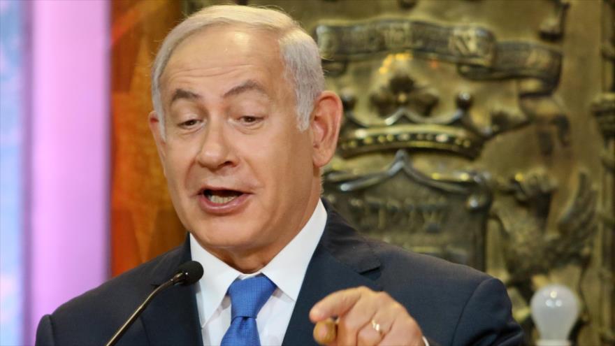 El primer ministro de Israel, Benjamín Netanyahu, habla durante un acto en Vilna, la capital de Lituania, 26 de agosto de 2018. (Foto:AFP) 