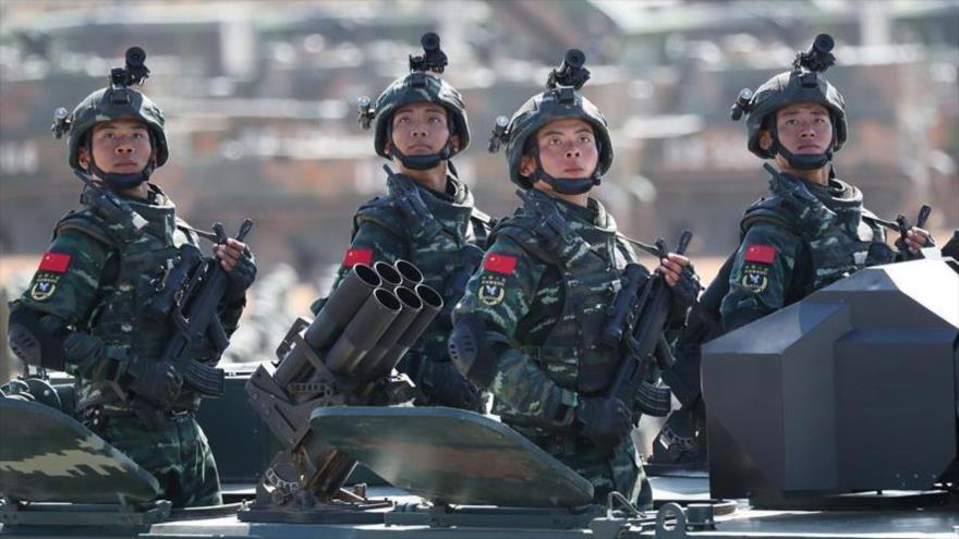 Soldados del Ejército de China durante maniobras militares.