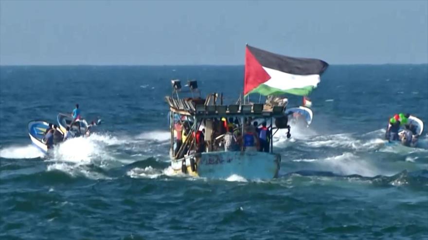 Sexta manifestación marítima en Gaza para romper bloqueo israelí