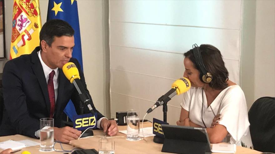 El presidente del Gobierno español, Pedro Sánchez, durante su entrevista con la Cadena Ser, 3 de septiembre de 2018.