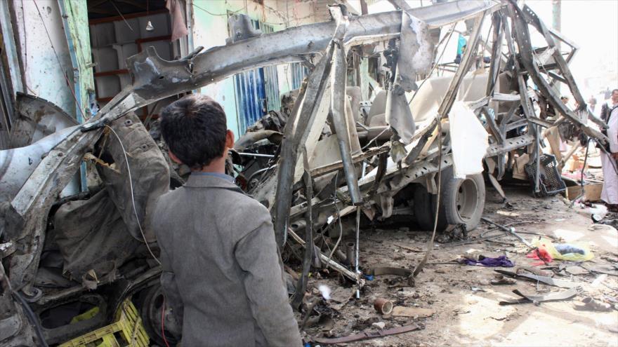 Restos del autobús escolar bombardeado por Arabia Saudí durante su ofensiva en el norte de Yemen, 10 de agosto de 2018. (Fuente: AFP)