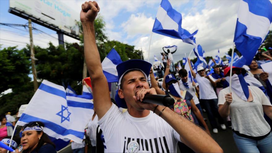 Manifestantes antigubernamentales en la ciudad de Managua (capital), 18 de agosto de 2018. (Foto: AFP)