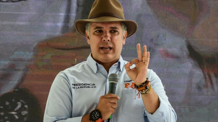 El presidente de Colombia, Iván Duque , habla durante un acto en el departamento de Antioquia (norte), 8 de septiembre de 2018. (Foto: AFP)