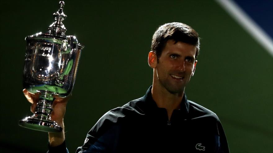 El tenista serbio, Novak Djokovic, tras ganar la final de US Open en la ciudad estadounidense de Nueva York, 9 de septiembre de 2018 (Foto: AFP).