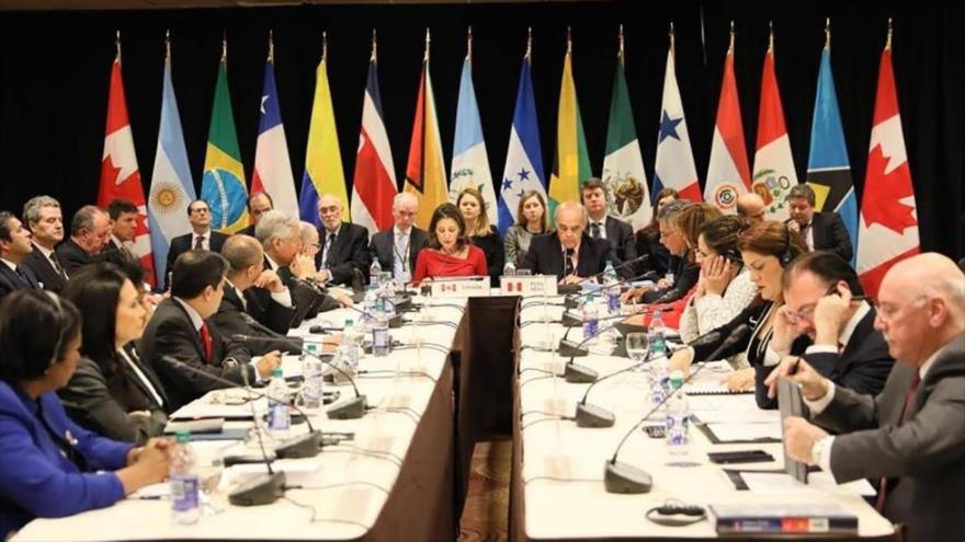 Una reunión del Grupo de Lima, formado por 14 países latinoamericanos.