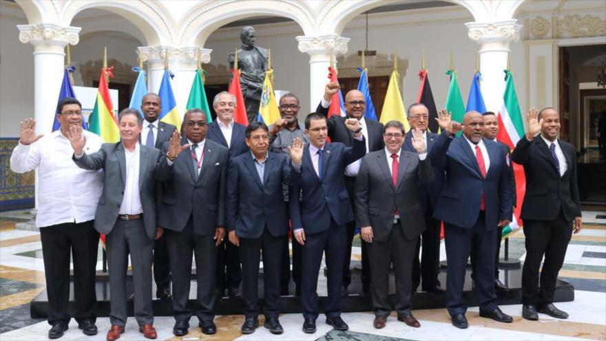 La VII.ª reunión extraordinaria del Consejo Político de la ALBA-TCP en Caracas, capital de Venezuela, 12 de enero de 2018.