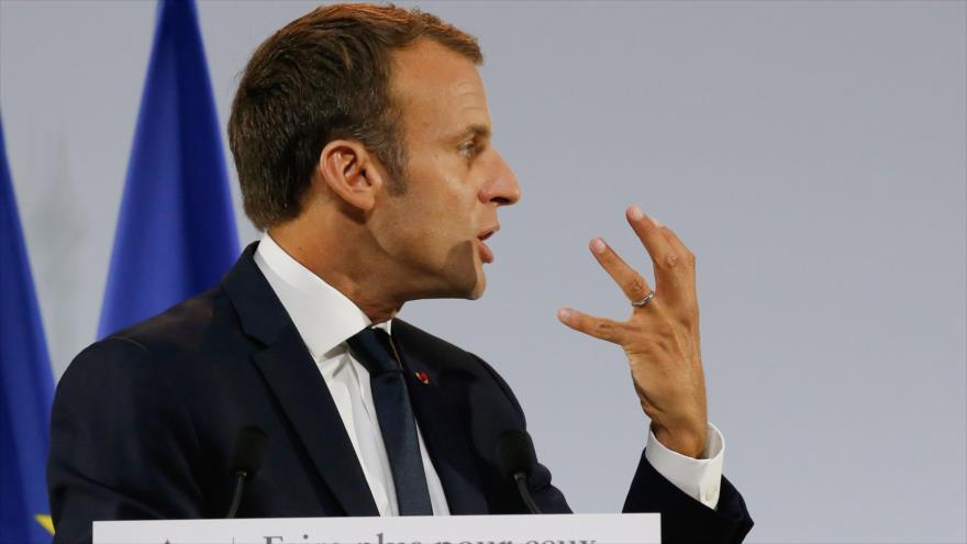 El presidente de Francia, Emmanuel Macron, habla durante un acto en París, capital francesa, 13 de septiembre de 2018. (Foto: AFP)