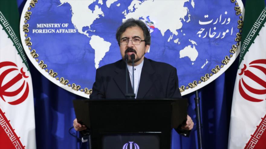 El portavoz de la Cancillería de Irán, Bahram Qasemi, durante una conferencia de prensa.