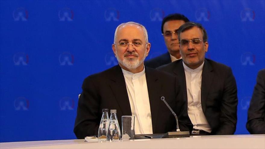 El canciller iraní, Mohamad Yavad Zarif, en la cumbre trilateral entre Irán, Turquía y Rusia, en Teherán, la capital persa, 7 d septiembre de 2018.