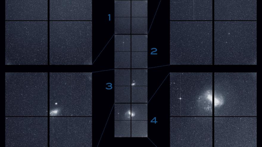 La NASA capturó esta franja de estrellas y galaxias en el cielo meridional durante un período de 30 minutos, martes 7 de agosto de 2018.