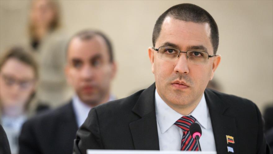 Canciller venezolano, Jorge Arreaza, en la 39.ª sesión del Consejo de Derechos Humanos de las Naciones Unidas en Suiza, 11 de septiembre de 2018. (Foto: AFP)