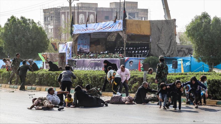 La escena del atentado terrorista en Ahvaz, suroeste de Irán, 22 de septiembre de 2018. (Foto: ISNA)