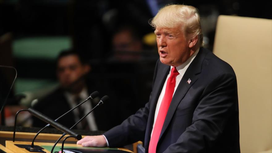 El presidente de EE.UU., Donald Trump, ofrece un discurso en la Asamblea General de Naciones Unidas (AGNU), 25 de septiembre de 2018. (Foto: AFP)