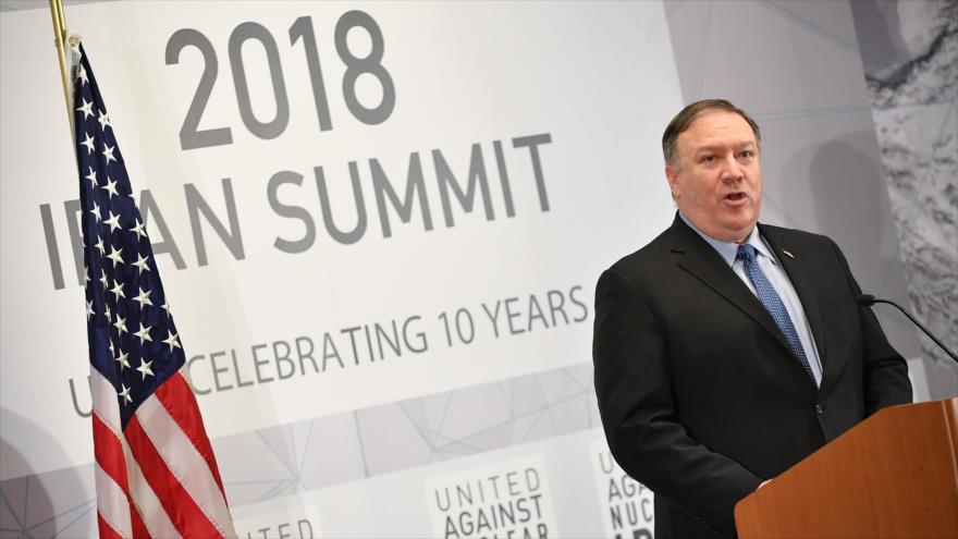 El Secretario de Estado de EE.UU., Mike Pompeo, habla en una cumbre contra Irán en Nueva York, 25 de septiembre de 2018. (Foto: AFP)