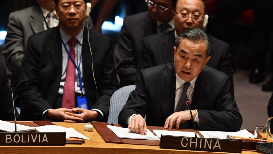 El canciller de China, Wang Yi, en la Asamblea General de Naciones Unidas (AGNU), Nueva York, EE.UU., 26 de septiembre de 2018. (Foto: AFP)