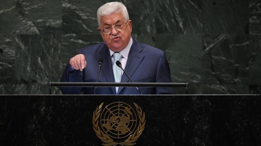 El presidente palestino, Mahmud Abás, ofrece discurso en el 73.º periodo de sesiones de la AGNU, 27 de septiembre de 2018 (Foto: AFP).