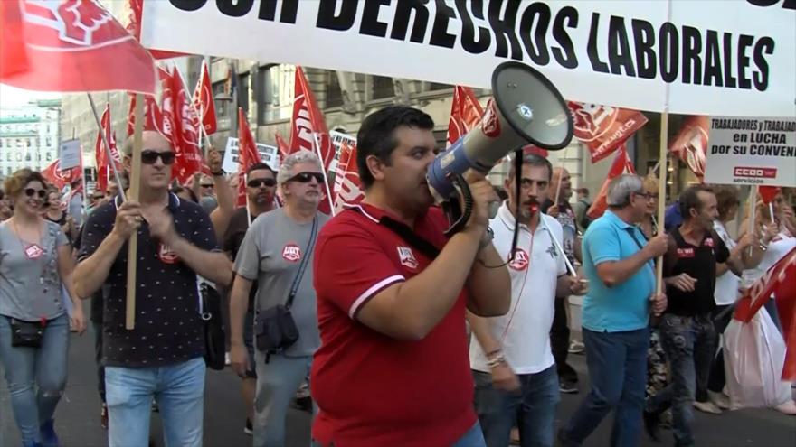 Sindicatos españoles protestan en el Día Mundial del Turismo