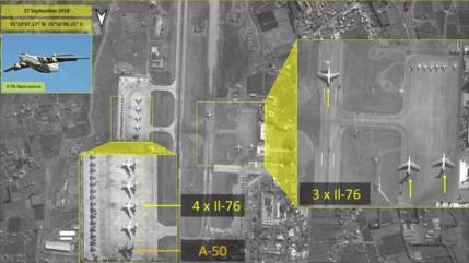 Foto satelital revela arsenal de aviones militares rusos en Siria