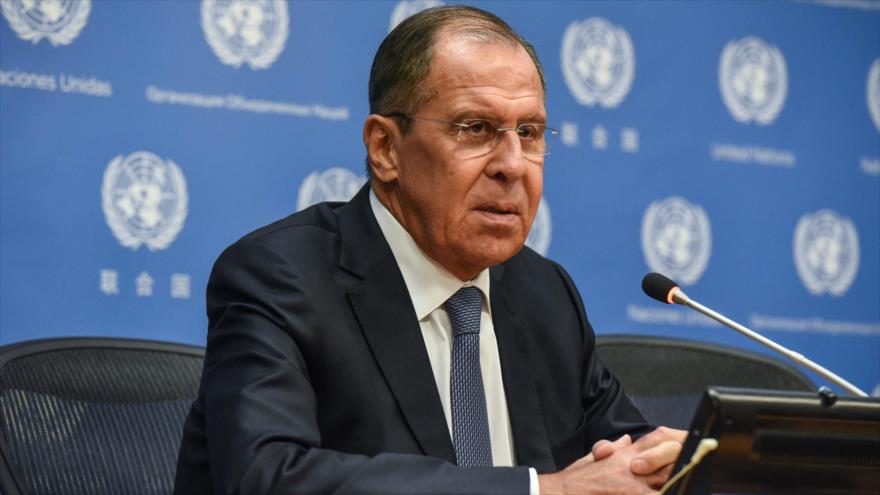 El canciller ruso, Serguéi Lavrov, en una conferencia de prensa en Nueva York (EE.UU.), 28 de septiembre de 2018. (Foto: AFP)