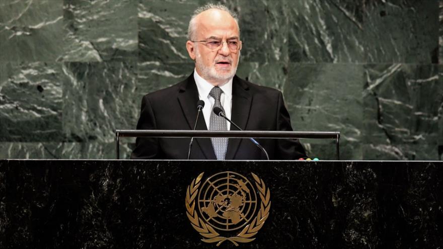 El canciller iraquí, Ibrahim al-Yafari, habla ante la Asamblea General de la ONU, en Nueva York (EE.UU.), 28 de septiembre de 2018. (Foto: AFP)