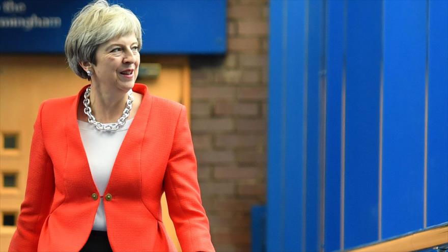 La premier británica, Theresa May, llega a la conferencia del Partido Conservador 2018 en Birmingham, 30 de septiembre de 2018. (Foto AFP)