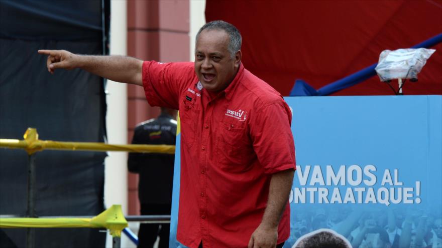 El presidente de la ANC de Venezuela, Diosdado Cabello, habla en un acto en Caracas (capital venezolana), 21 de agosto de 2018. (Foto: AFP)
