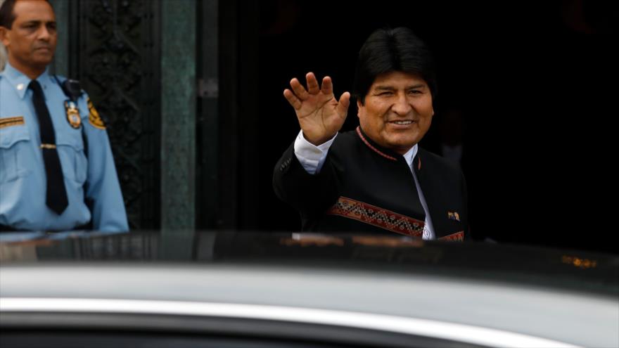 El presidente boliviano, Evo Morales, llega a la Corte Internacional de Justicia en La Haya, 1 de octubre de 2018. (Fuente: AFP)