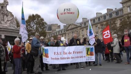 Pensionistas franceses manifiestan contra política del Gobierno