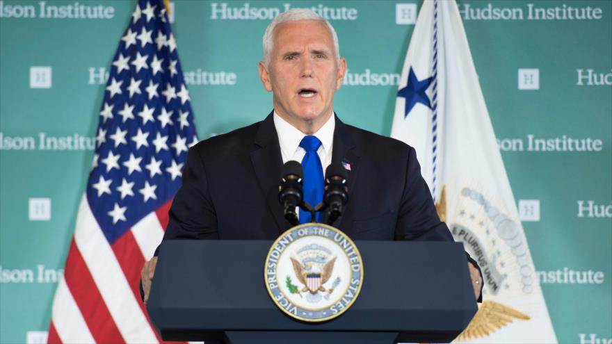 Mike Pence, vicepresidente de EE.UU., habla en Instituto Hudson en Washington (capital de EE.UU.), 4 de octubre de 2018. (Foto: AFP)