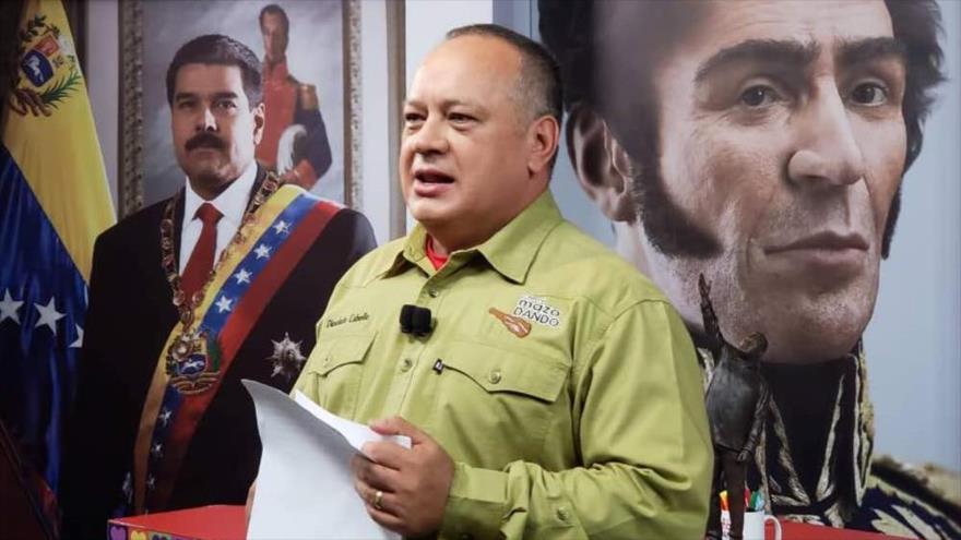 El primer vicepresidente PSUV, Diosdado Cabello, en el programa televisivo Con el Mazo Dando en el estado de Bolívar, 3 de octubre de 2018.