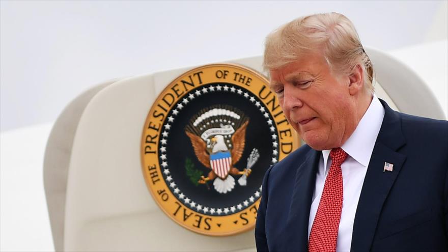 El presidente de EE.UU., Donald Trump, a su llegada a Minneapolis, Minnesota, 4 de octubre de 2018.