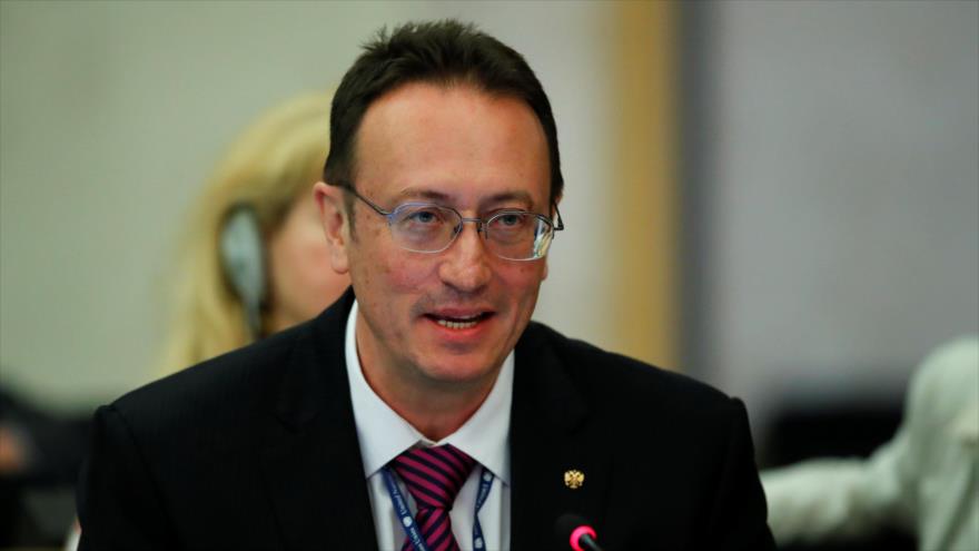 El jefe del Departamento de No Proliferación y Control de Armas de la Cancillería rusa, Vladimir Yermakov, en Ginebra (Suiza), 24 de abril de 2018.