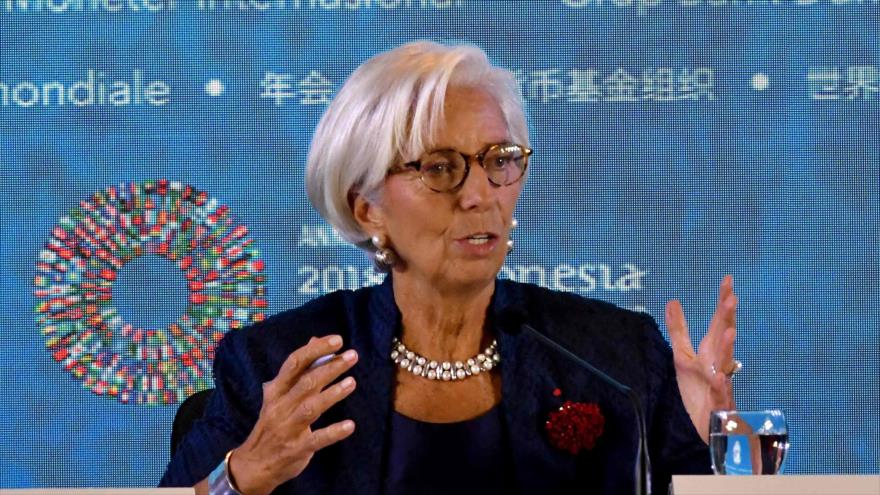 La directora gerente del FMI, Christine Lagarde, en la reunión anual del FMI y el Banco Mundial en Indonesia, 11 de octubre del 2018. (Foto: AFP)