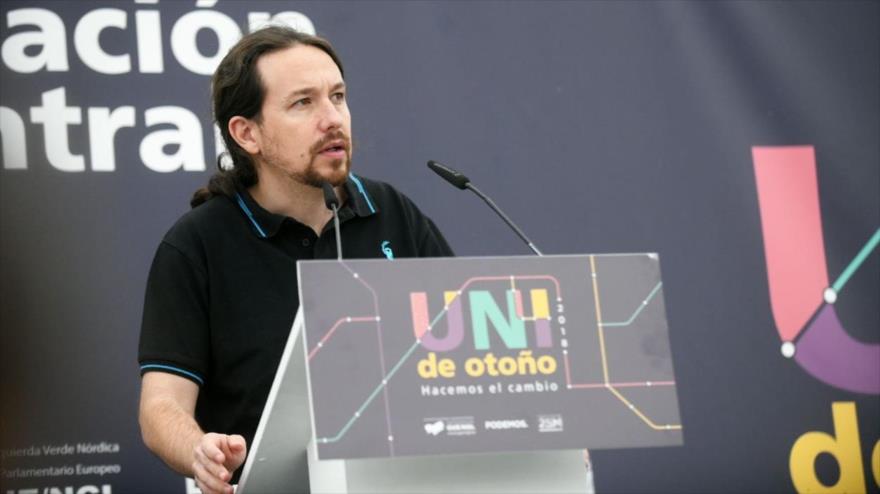Líder del partido Podemos de España, Pablo Iglesias, 14 de octubre de 2018