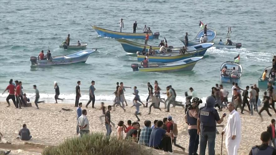 No cesan las marchas marítimas palestinas contra ocupación israelí