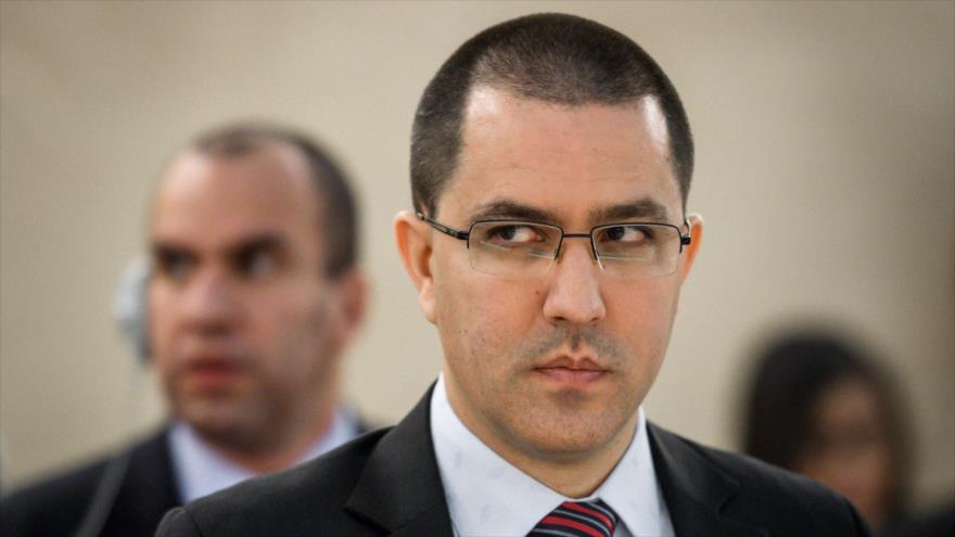El canciller de venezuela, Jorge Arreaza, Ginebra, Suiza, 11 de septiembre de 2018.