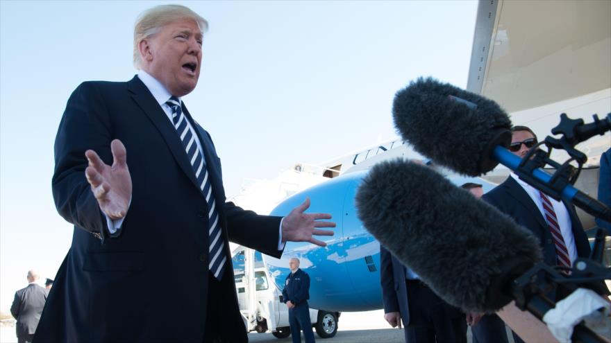 El presidente de Estados Unidos, Donald Trump, habla a la prensa, Nevada, 20 de octubre de 2018. (Fuente: AFP).