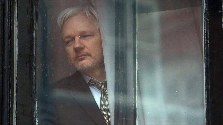 El fundador de Wikileaks, Julian Assange, en la embajada de Ecuador en Londres, capital británica, 5 de febrero de 2016. (Foto:AFP)