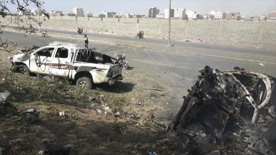 Una zona afectada por los ataques de los aviones de guerra de Arabia Saudí en la provincia de Al-Hudayda, 24 de octubre de 2018.