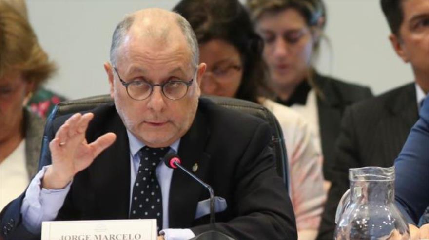 El canciller de Argentina, Jorge Faurie, en una reunión parlamentaria, 30 de octubre de 2018.