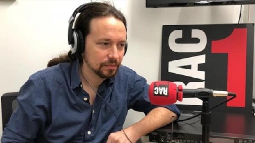 El líder de Podemos, Pablo Iglesias, en entrevista con la emisora española RAC1.
