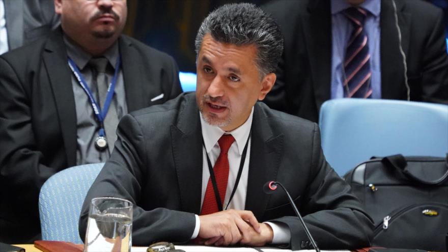 El representante permanente de Bolivia ante la ONU, Sacha Llorenti, Nueva York, 27 de septiembre de 2018. (Fuente: AFP).