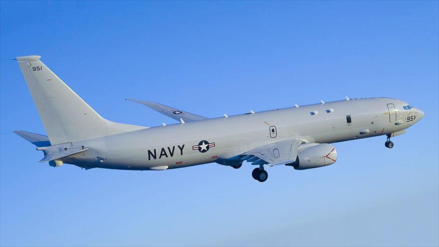 Un avión de reconocimiento Boeing P-8A Poseidon de Estados Unidos durante una misión. 
