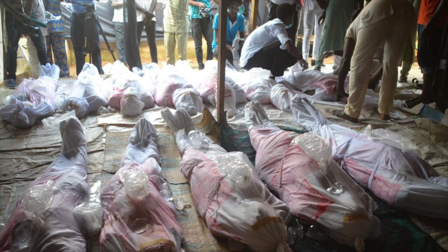 Las víctimas de la represión del Ejército nigeriano contra los musulmanes chiíes, Abuja, 31 de octubre de 2018. (Foto: AFP).
