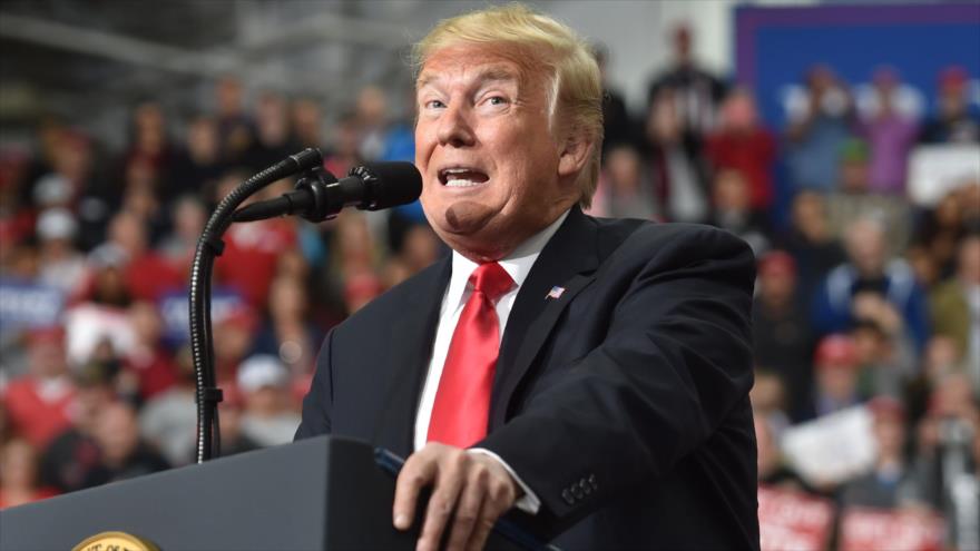 El presidente de EEUU, Donald Trump, durante un discurso en el estado de Indiana, 2 de noviembre de 2018. (Foto: AFP)