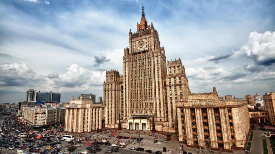 Sede del Ministerio de Asuntos Exteriores de Rusia en Moscú, la capital.