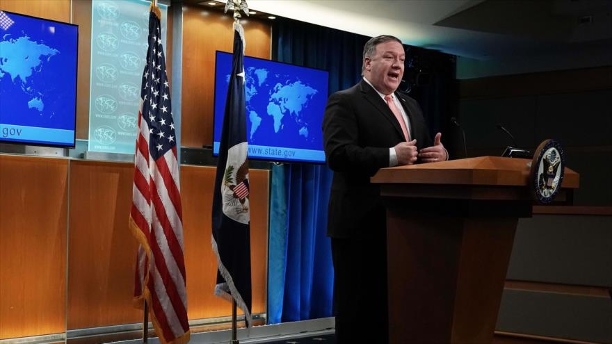 Secretario de Estado de EE.UU., Mike Pompeo, en rueda de prensa, Washington D.C., EE.UU., 23 de octubre de 2018. (Foto: AFP)