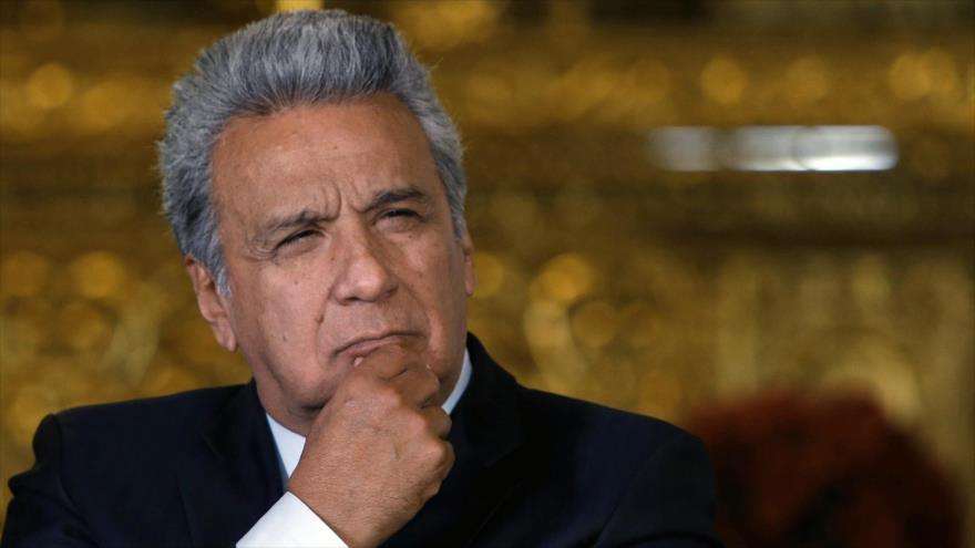 El presidente ecuatoriano, Lenín Moreno, en una reunión con ciudadanos venezolanos en Quito, Ecuador, 16 de agosto de 2018. (Foto: AFP)