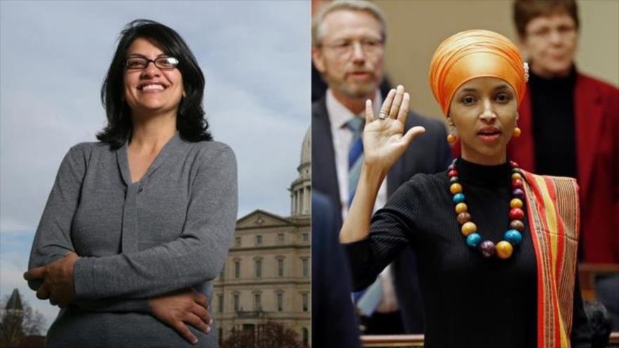 Ilhan Omar (dcha.) y Rashida Tlaib, mujeres musulmanas elegidas al Congreso de EE.UU.